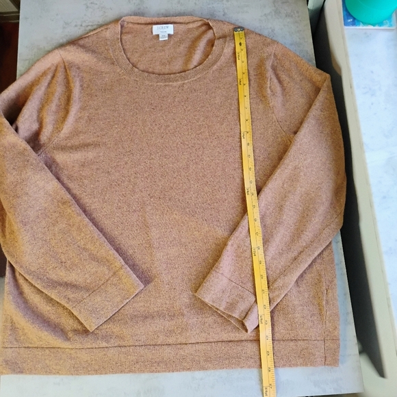 J Crew Teddie Merino Wool Pullover Sweater Brown Tan Minimalist Plus Size 2X - Picture 8 of 10